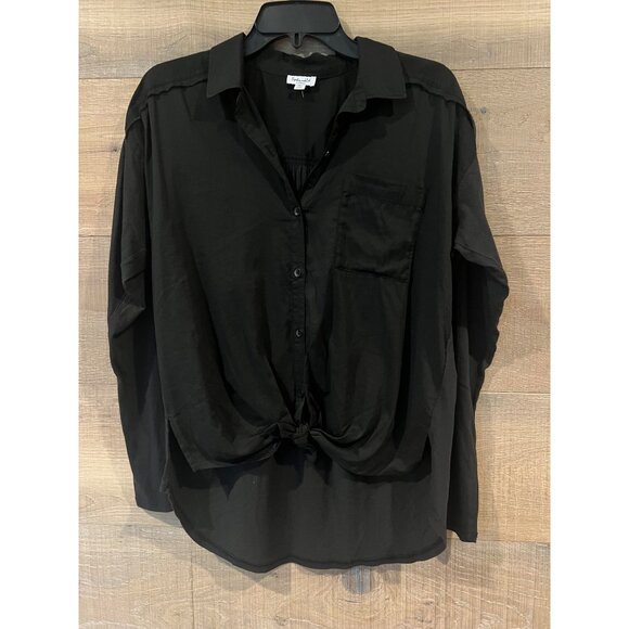 Splendid Paige black jersey Tie Front Shirt - XS NWOT - Picture 3 of 7